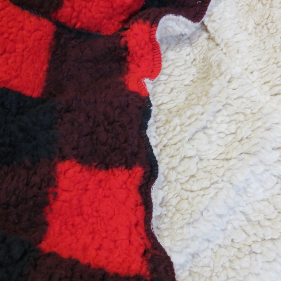 Cozy Sherpa Teady Coat Plaid Reversible - Picture 8 of 8